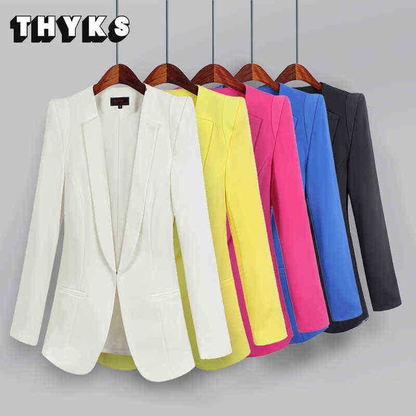 

plus size suits women hidden breasted blazers 2022 spring autumn new solid colors long sleeve blazer office workwear j220813, White;black