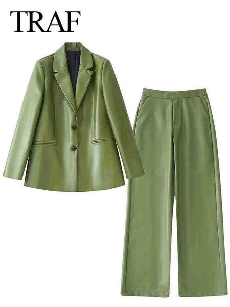 

suit met premium solid olive green leather suit trend two button flat st, White;black