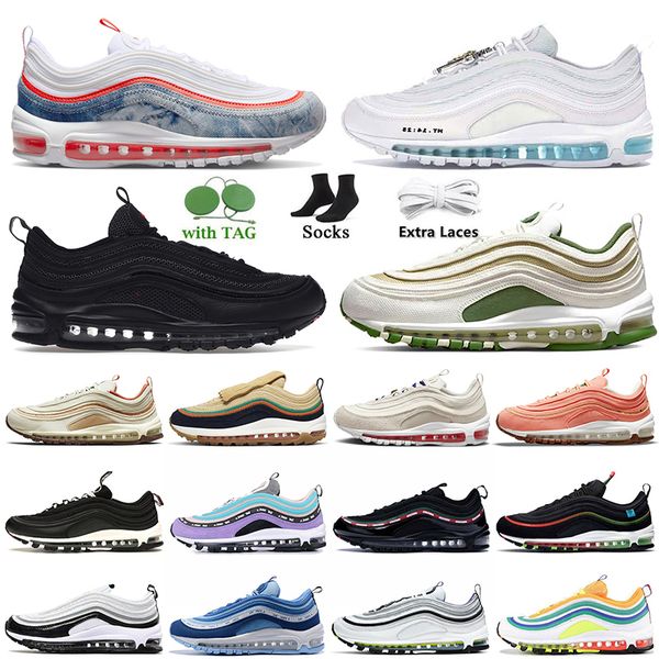 

2022 cushion mens women 97s running shoes satan airmaxs 97 mschf jesus washed denim sean wotherspoon sail treeline osbidian worldwide pack s