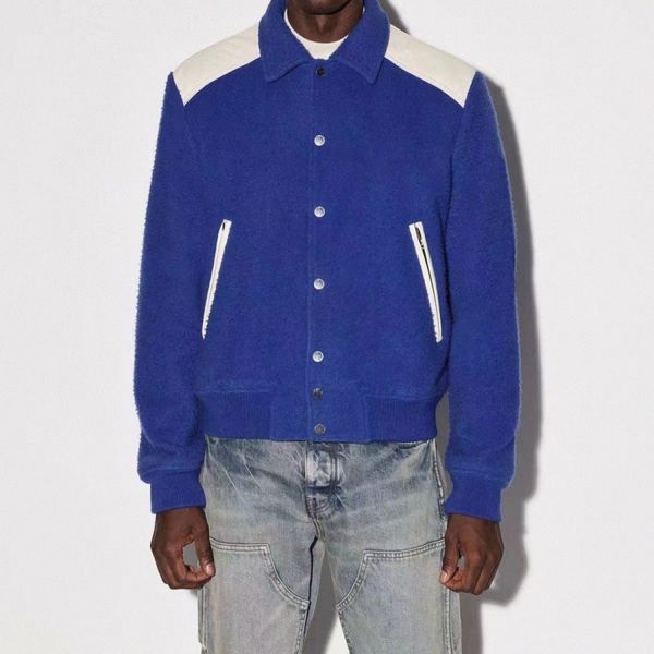 

23ss mens jackets letter spliced lapel baseball uniform loose long sleeve casual jacket outwear coats men women k2fi#, Black;brown