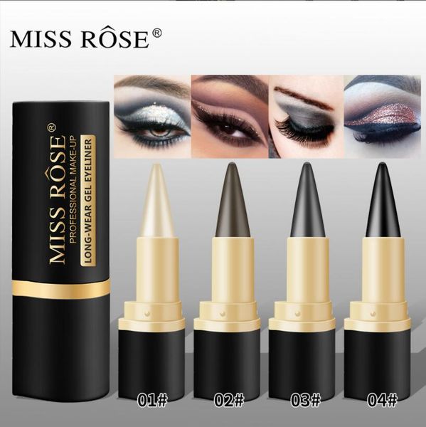 

miss rose long-wear gel eyeliner smudge-proof solid pencil eyeliners felt tip liner pen waterproof solid formula