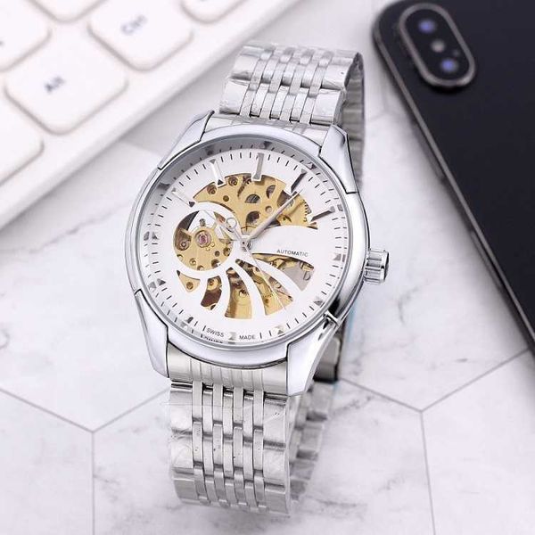 

watches luxury designer three needle series automatic mechanical watch wristwatches brand stainless steel, Slivery;black