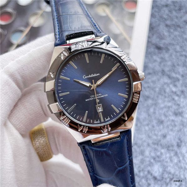 

watches luxury designer three stitches quartz watch brand clock leather strap accessories style, Slivery;black
