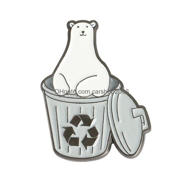 

pins brooches cartoon animal alloy brooch set 4pcs creative cute black white cat tv polar bear enamel paint badges for girls pin sh dhvt5, Gray