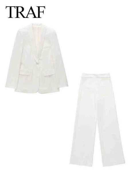 

suit met women suit singlebutton pure white jacket wide pants 2piece set of ele, White;black