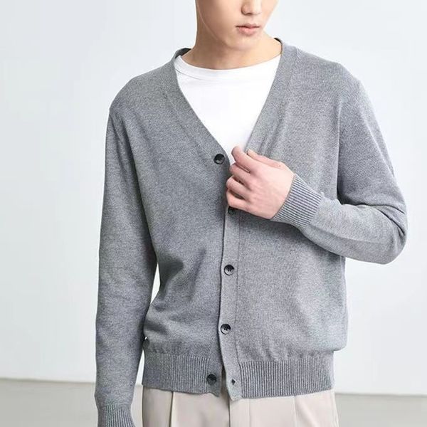 

men's sweaters cashmere cotton blend cardigan men sweater autumn winter daily casual single breasted vneck knitted cardigans 221128, White;black
