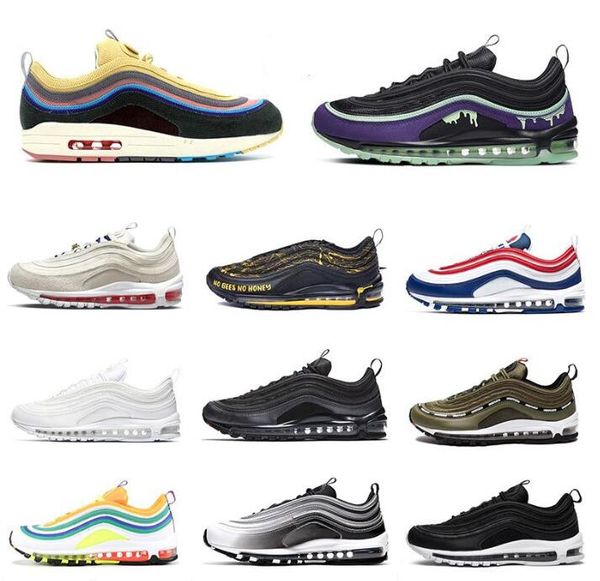 

running classic shoes max 97 air triple black white sean wotherspoon jesus cool grey purple laser gold outdoor sports sneakers mens womens