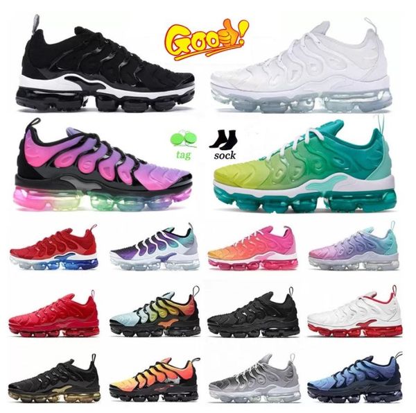 

new tn plus mens running shoes since 1972 orange gradients lemon lime triple black white red royal blue metallic gold fresh men women traine