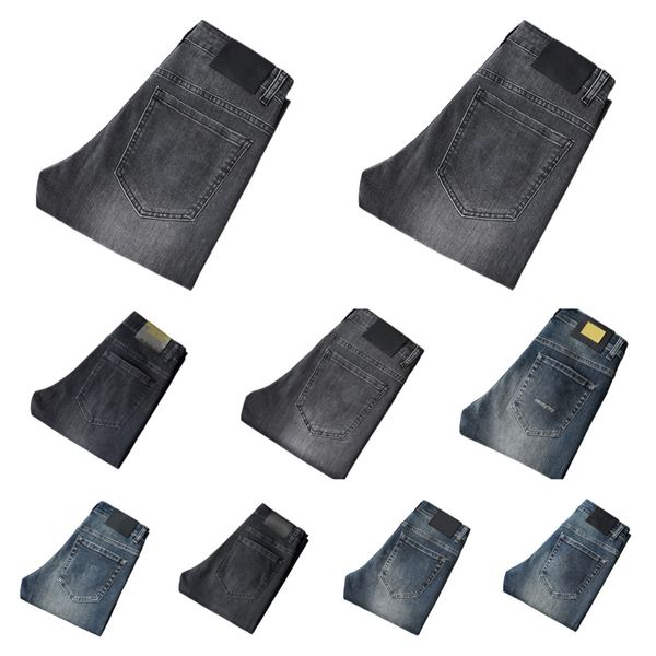

new jeans chino pants pant men's trousers stretch autumn winter close-fitting jeans cotton slacks washed straight business casual hs950, Blue