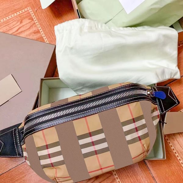 

classic striped plaid nylon chest belt bag men's women's designer bumbag totes tb luxury waist clutch fanny pack travel handbag cr