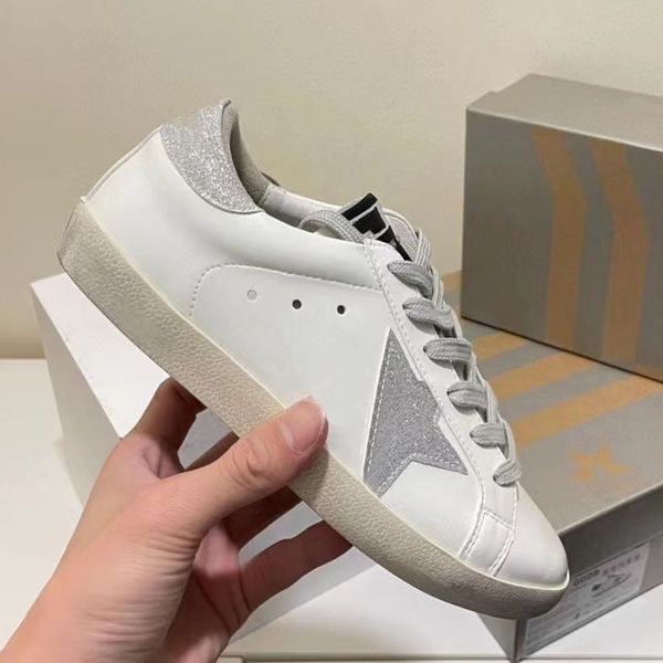 

italy sneakers super star canvas shoes luxury golden sequin classic white do-old dirty leather designer womenman casual shoe new release, Black