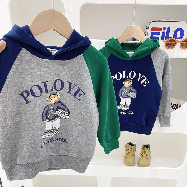 

children hoodies fashion color matching hoodie baby boy girl spring&autumn kids jacket sweater pullover outwear, Black