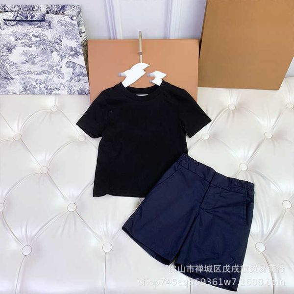 

designer clothing sets children's suit british style short sleeved t-shirt shorts leisure simple generous fashion two-color boys', White