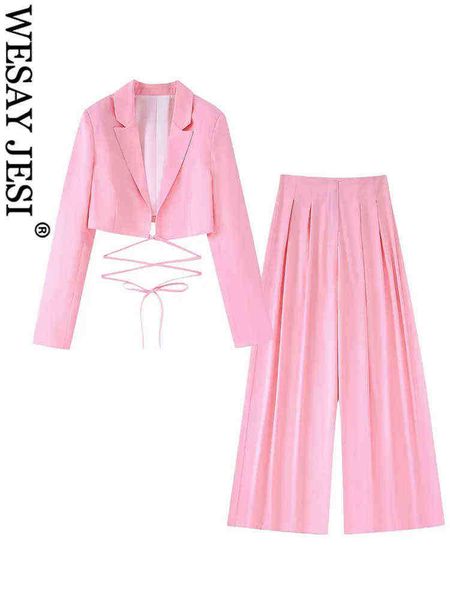 

suit wesay jesi pink short blazer oversized long wide blowjob pants women cloth, White;black