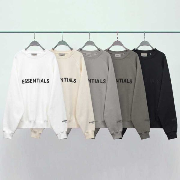 

hoodies hweatshirts fog essentials double line chest letter round neck long sleeve sweater plush lovers, Black