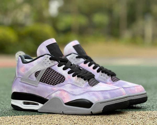 

shoes authentic quality jumpman 4 zen master basketball 4s amethyst wave/bright crimson-black-cement grey outdoor sports sneakers