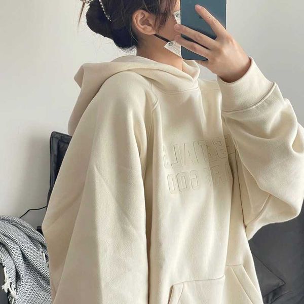 

hoodies hweatshirts high edition essentials new fog sweater couple fashion brand street casual letter plush hoodie, Black