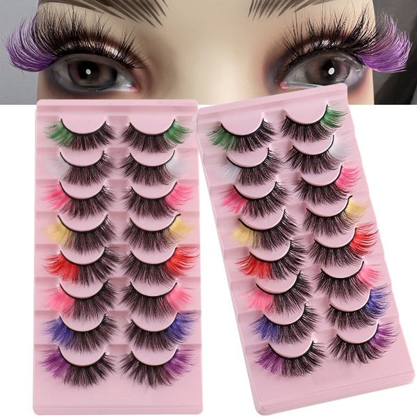 

multilayer thick colorful false eyelashes naturally soft & vivid handmade reusable curly 3d mink fake lashes extensions eyes makeup accessor