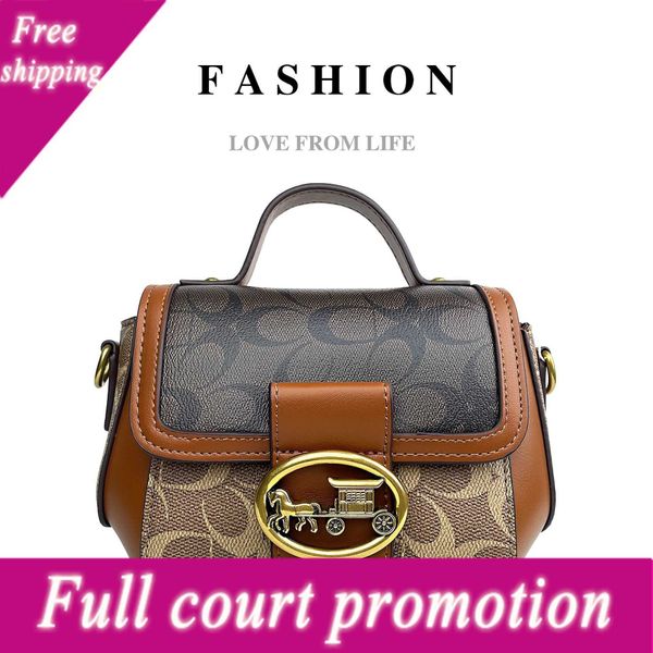 

luxury designer bags 2022 new handheld crossbody popular dign bag old flower color contrast coffee shoulder versatile