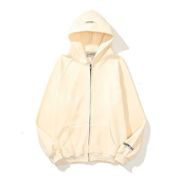 

hoodies hweatshirts fogessentials letter zipper cardigan hoodie sweater oversize coat fashionable sweatshirt, Black