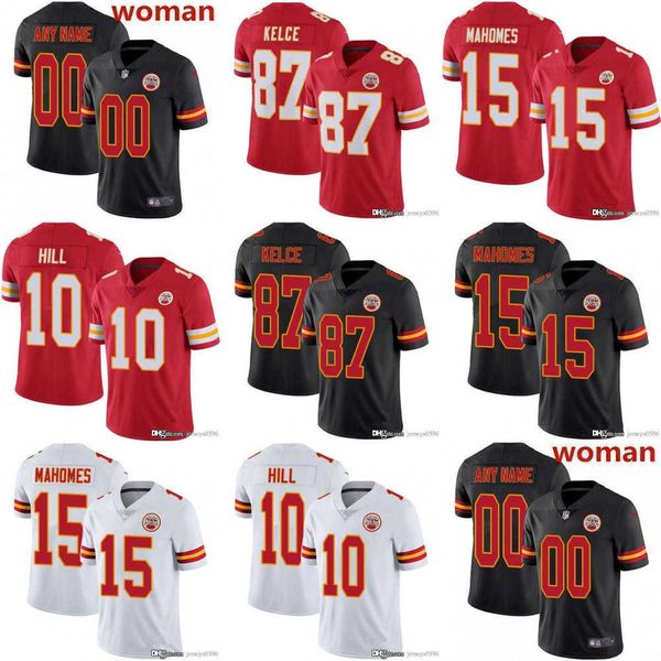 

custom football jerseys kansas''city''chiefs''men 15 patrick mahomes 87 travis kelce 22 trent mcduffie 5 georg, Black;red