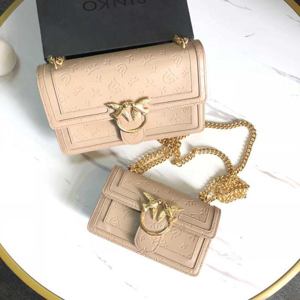 

designer handbags pinkos leather bags embossed swallow bag new genuine leather one shoulder crossbody chain female nfc