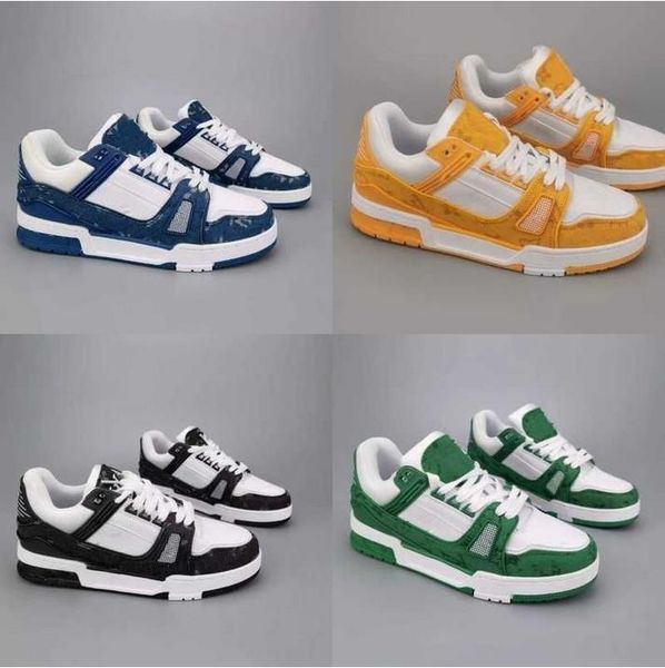 

designer men causal shoes fashion woman leather lace up platform sole sneakers white black mens womens luxury velvet suede 35-45
