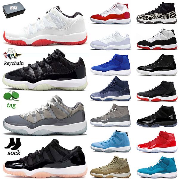 

11s low basketball shoes white red cherry 11 trainers with box 72-10 midnight navy cool grey j11s unc off olive gamma blue breed concord jor