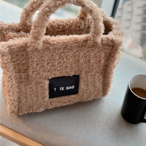 

totes designer woman handbag marc tote bag women plush wool crossbody shopping bags winter letter casual handbags wallets 221122