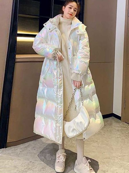 

women's down parkas women long padded glossy warm winter coats woman causal hodded cotton jacket female thick puffer parka 221125, Black