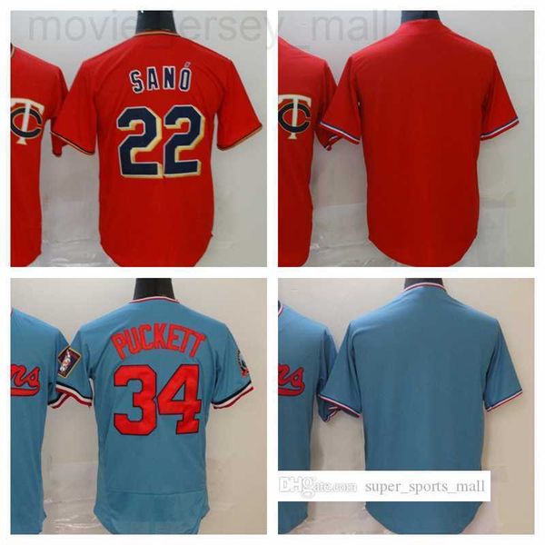 

miguel 22 sano baseball jersey kirby 34 puckett blank 2022 stitched jerseys men women youth size s--xxxl, Blue;black
