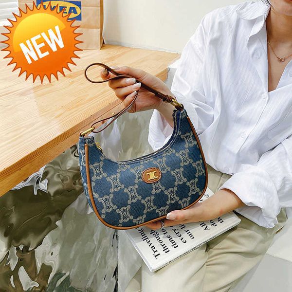 

luxury designer bags new autumn and winter 2023 women's single shoulder underarm denim triumphal arch french stick leisure crossbody fa