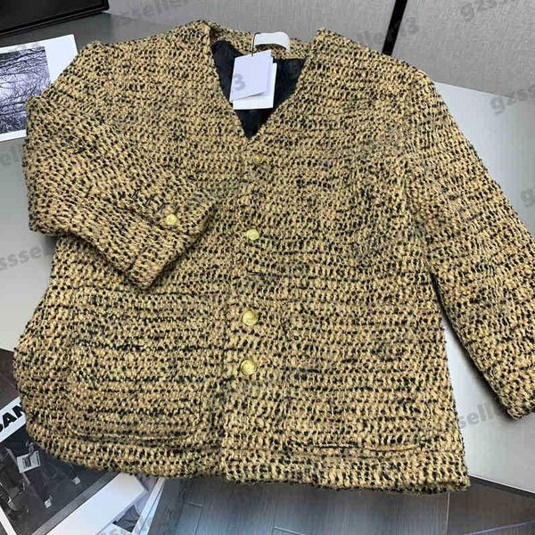 

women jackets luxury designer ce classic vintage tweed jacket fashion brand loose v-neck autumn long sleeve jacket for womens clothing, Black;brown