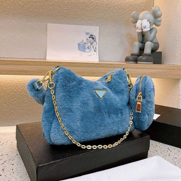 

classic 3 in 1 hobo luxurious bag womens designer bag luxury chain crossbody purse fashion hairy design handbag shoulder bags wallet 221122