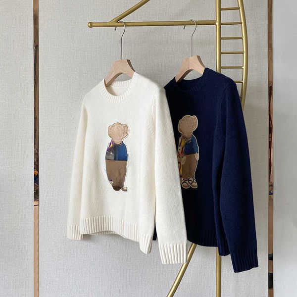 

brand men's sweaters designer design sweater cute pattern embroidery 22 autumn winter new sweater women's loose top, White;black