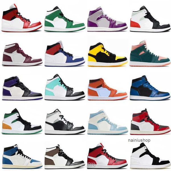

2023 jor 1 jumpman 1s basketball shoes sneakers boot mens womens dark mocha pine green rebellionaire grey fog fearless obsidian chicago z0p2, Black
