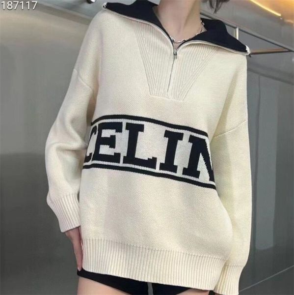 

women's sweaters fashion long sleeve knitwear women designer sweaters, White;black
