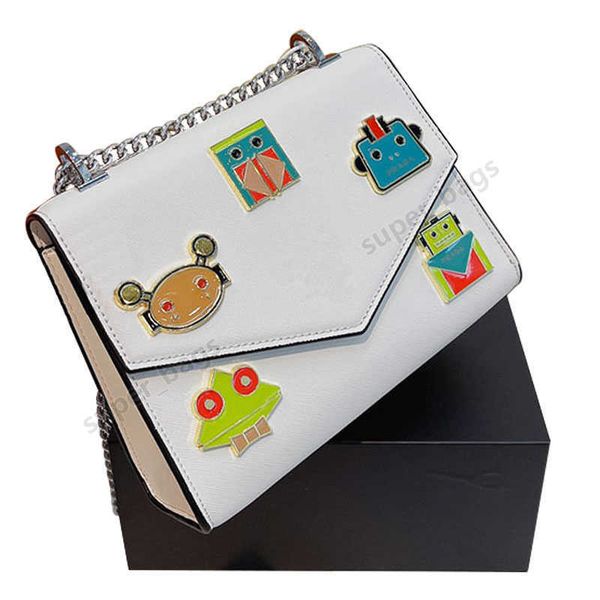 

designer bags prad women handbag purse one shoulder messenger genuine leather chain bag robot cartoon crossbody tote size 22cm