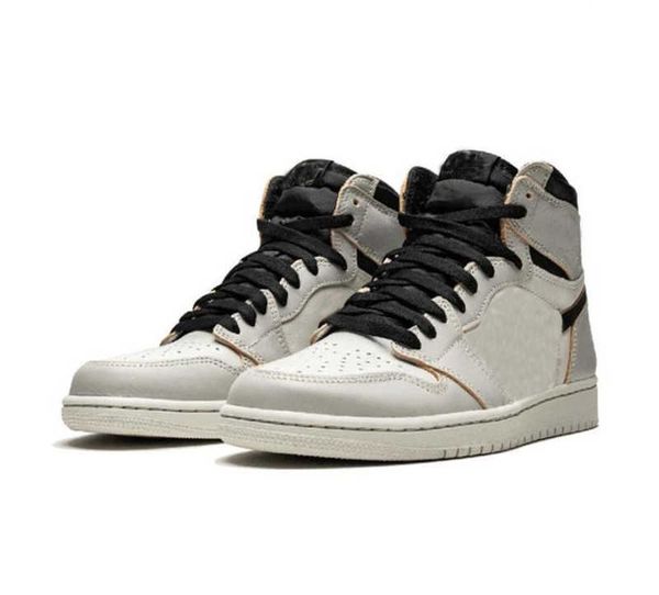 

with box jumpman 1 basketball shoes sports sneakers running shoes for men women pine green pink court purple obsidian dark mocha, Black