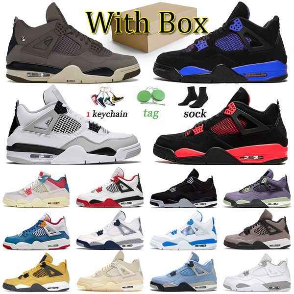 

men women 4 basketball shoes athletic sports trainers j4 violet ore midnight navy jumpman 4s sneakers military black canvas offs white oreo