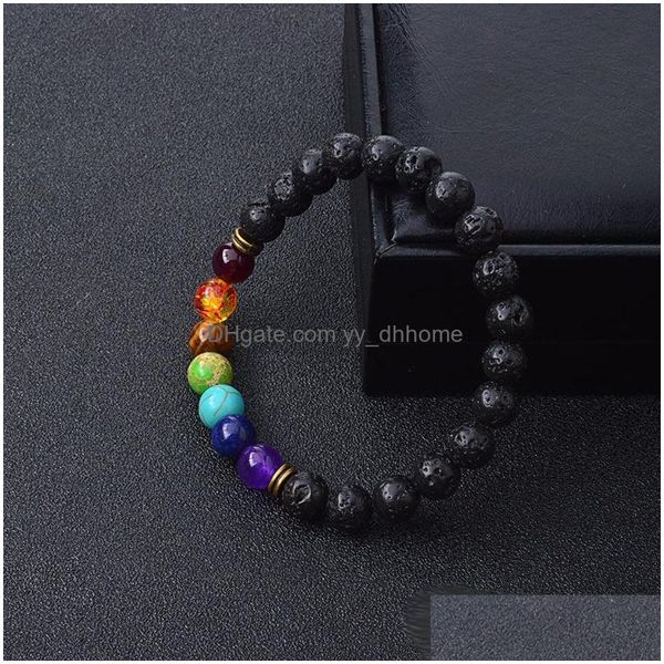 

charm bracelets lava rock beaded bracelets fashion natural stone charm jewelry punk 7 color cuffs bangles turquoise bracelet drop del dhmiy, Golden;silver