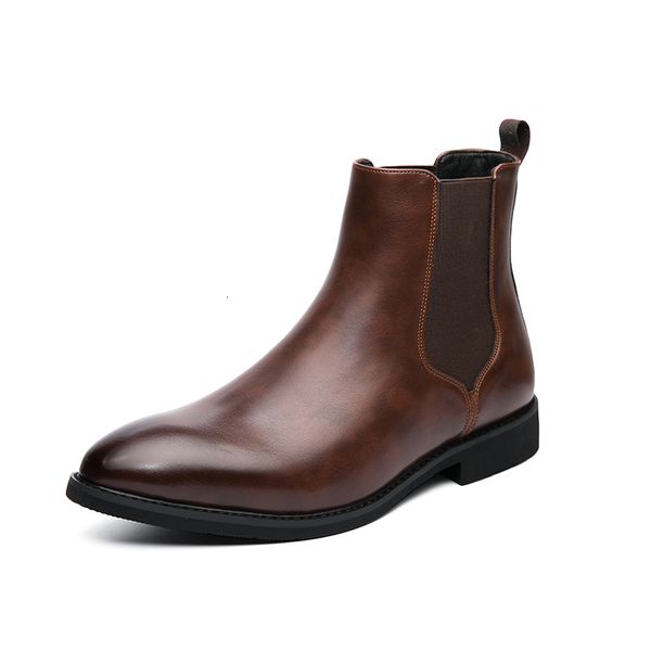 

boots winter warm plus high men's boots autumn leather shoes size 3848 221128, Black