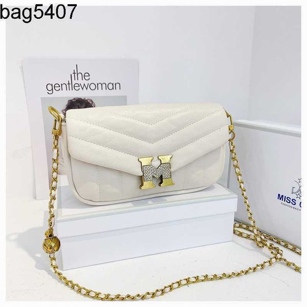 

design bag shop 80% wholesale and retail new women's bag with rhombic chain one shoulder crossbody h buckle