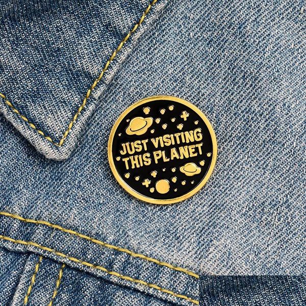 

pins brooches just visiting this planet enamel brooches pins christmas shirt brooch pin metal badge 622 h1 drop delivery jew dhgarden dhzvf, Gray