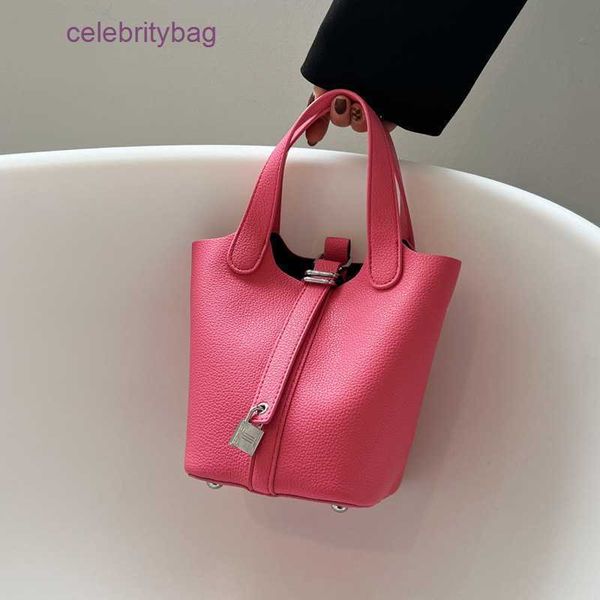 

hremm picotin locks bags vegetable basket women's bag 2023 new fashion hand litchi simple bucket one shoulder hand hands discount