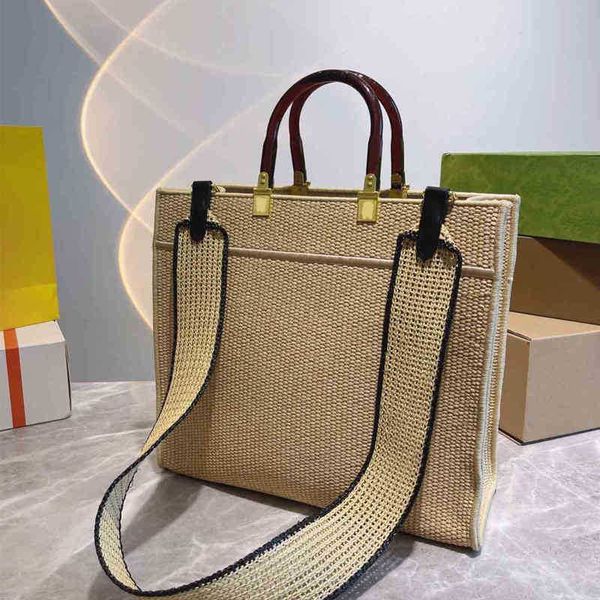 

new shoulder bags straw letter decoration tote wallet suitable for summer seaside vacation high capacity brand designer clutch 1127