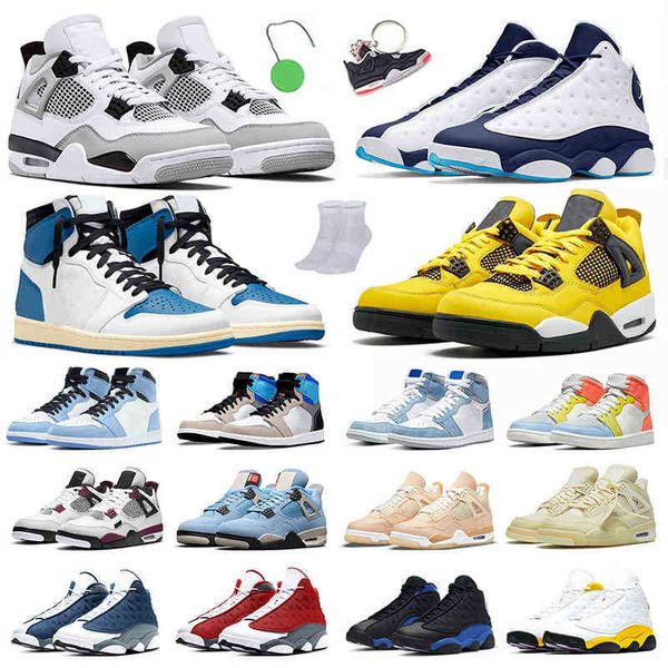 

men women basketball shoes 1s military university blue pine green bred 4s wild things sail white oreo hand crafted 13s court purple del sol, Black