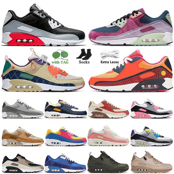 

2023 5a-max 90 running shoes cushion 90s light bordeaux essential triple white black surplus wolf grey laser blue camo infrared trainers spo