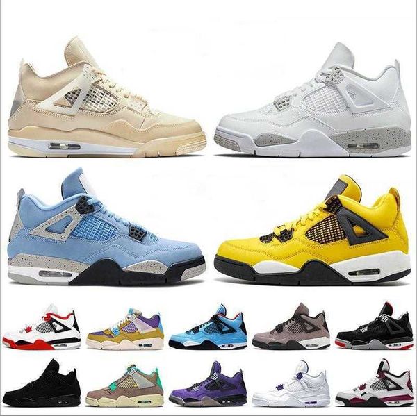 

jumpman 4 basketball shoes sail fire red 4s travis bred starfish undefeated black cat scotts obsidian unc fearless men women 36-46f047
