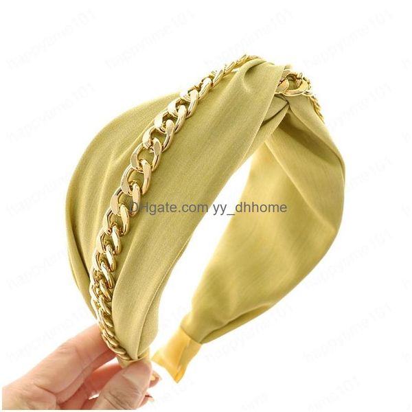 

headbands satin metal chain cross hairband knotted headband adt hair accessories drop delivery jewelry hairjewelry dhuhv, Silver